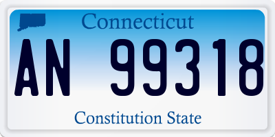 CT license plate AN99318