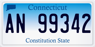 CT license plate AN99342