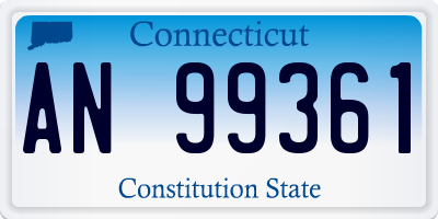CT license plate AN99361