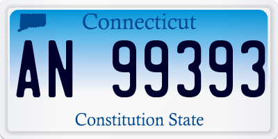 CT license plate AN99393