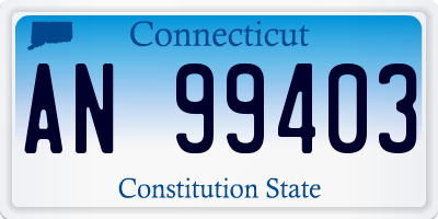 CT license plate AN99403