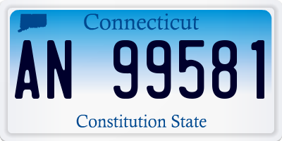 CT license plate AN99581