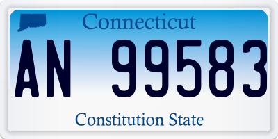 CT license plate AN99583