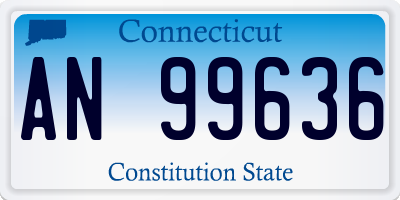 CT license plate AN99636