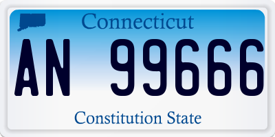 CT license plate AN99666