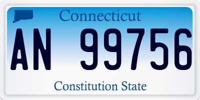 CT license plate AN99756