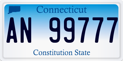 CT license plate AN99777