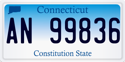 CT license plate AN99836