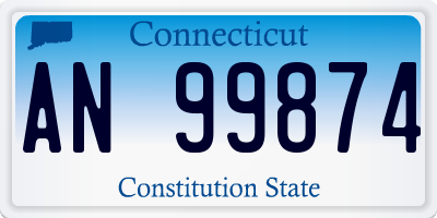 CT license plate AN99874