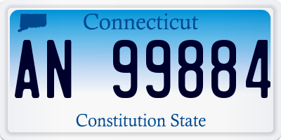 CT license plate AN99884