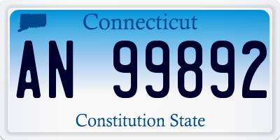 CT license plate AN99892