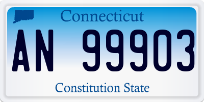 CT license plate AN99903