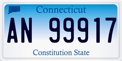 CT license plate AN99917