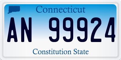 CT license plate AN99924