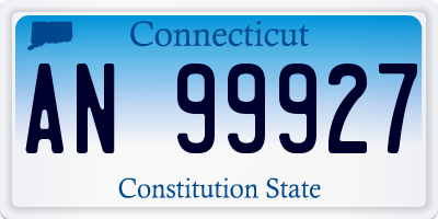 CT license plate AN99927