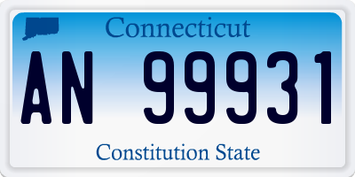 CT license plate AN99931