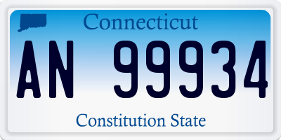 CT license plate AN99934