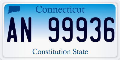 CT license plate AN99936