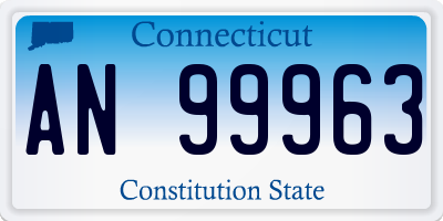 CT license plate AN99963