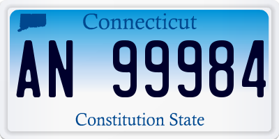 CT license plate AN99984