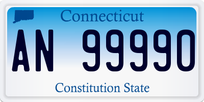 CT license plate AN99990
