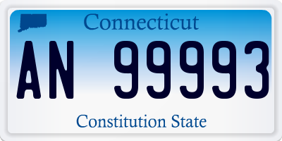 CT license plate AN99993
