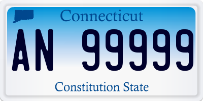 CT license plate AN99999