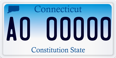 CT license plate AO00000