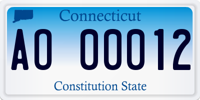 CT license plate AO00012