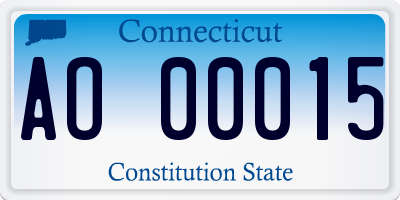 CT license plate AO00015