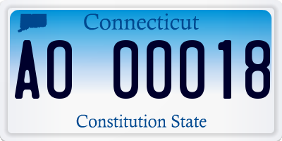 CT license plate AO00018