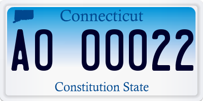 CT license plate AO00022