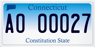 CT license plate AO00027