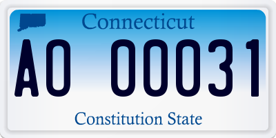 CT license plate AO00031