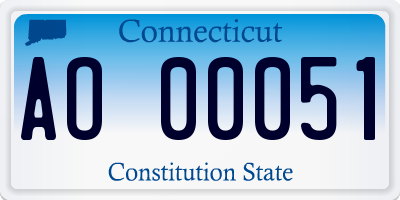 CT license plate AO00051
