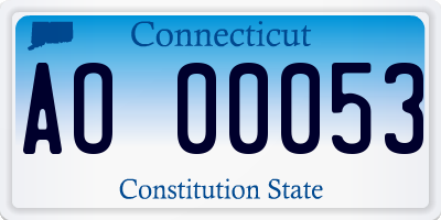 CT license plate AO00053