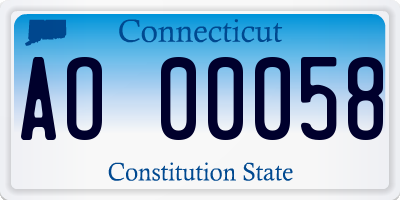 CT license plate AO00058