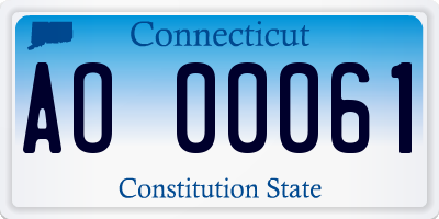 CT license plate AO00061