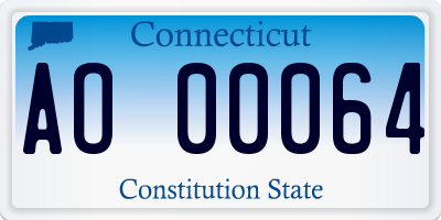 CT license plate AO00064