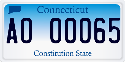 CT license plate AO00065