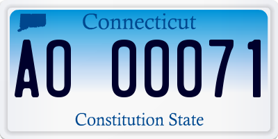 CT license plate AO00071