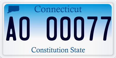 CT license plate AO00077