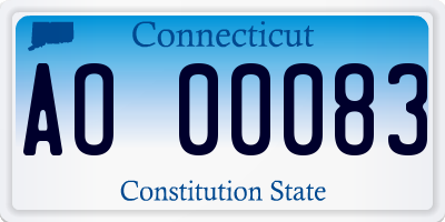 CT license plate AO00083