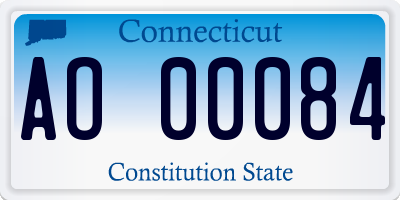 CT license plate AO00084