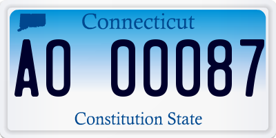 CT license plate AO00087