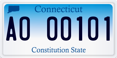 CT license plate AO00101