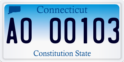 CT license plate AO00103