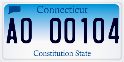 CT license plate AO00104