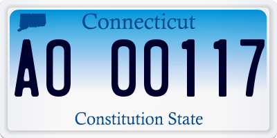 CT license plate AO00117