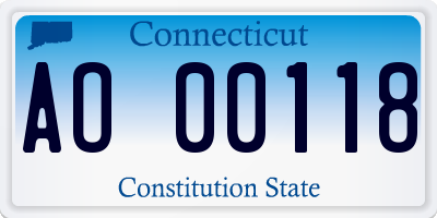 CT license plate AO00118